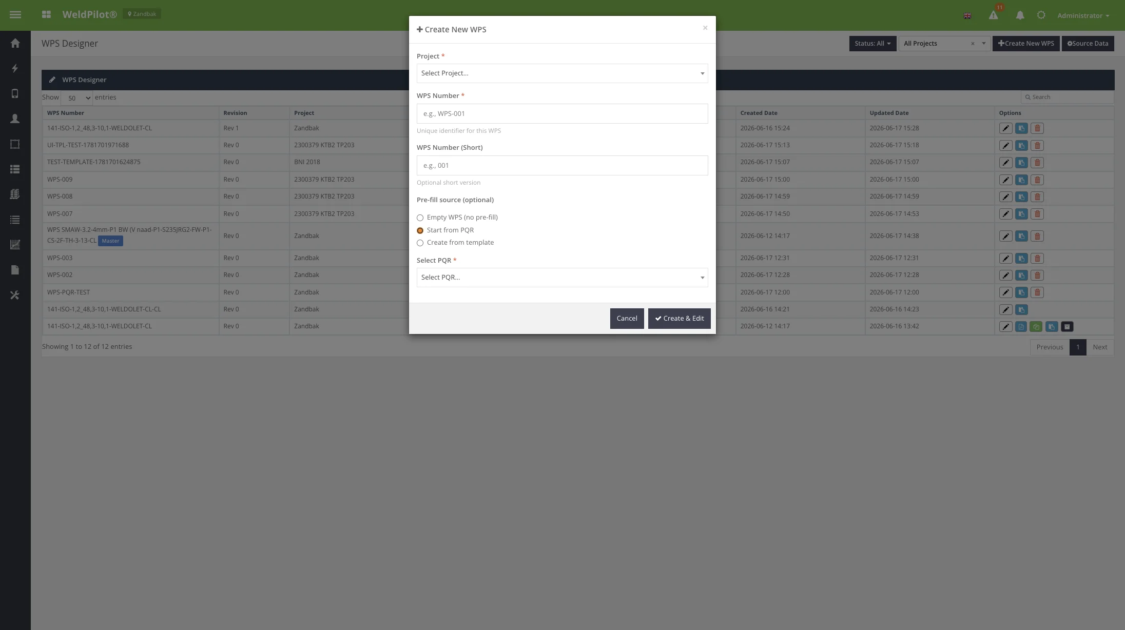 Create WPS from PQR